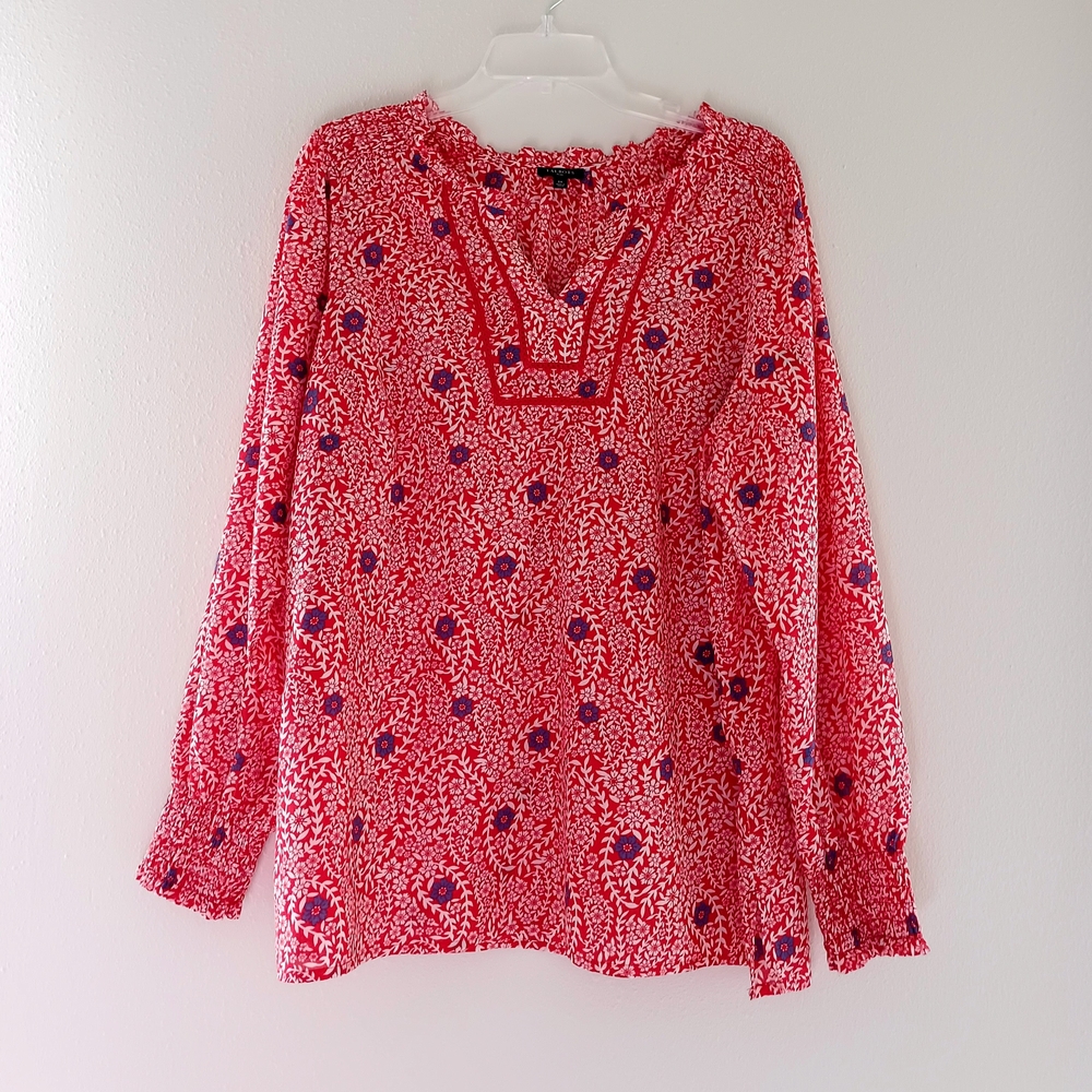 Talbots Peasant Cotton Blouse, Size 1X
